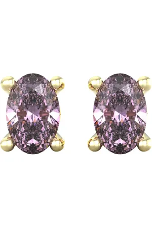 By Request 9ct Yellow Gold 4 Claw Oval Cut Amethyst Stud Earrings