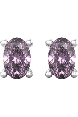 By Request 9ct White Gold 4 Claw Oval Cut Amethyst Stud Earrings