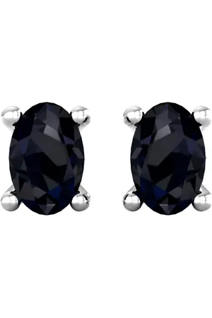 By Request 9ct White Gold 4 Claw Oval Cut Sapphire Stud Earrings