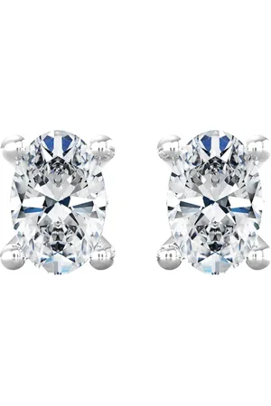 By Request 9ct White Gold 4 Claw Oval Cut 0.80ct Diamond Stud Earrings