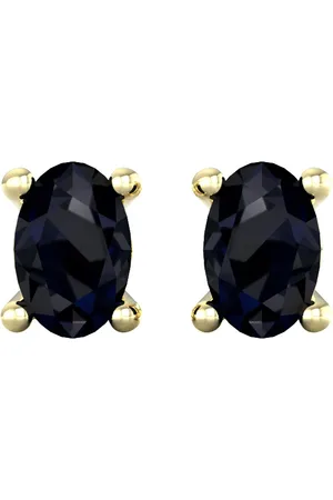 By Request 9ct Yellow Gold 4 Claw Oval Cut Sapphire Stud Earrings