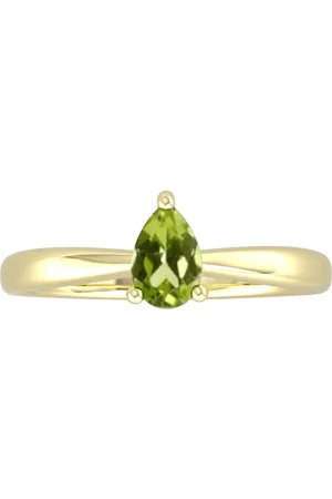 By Request 9ct Yellow Gold 4 Claw Pear Cut Peridot Ring - Ring Size A