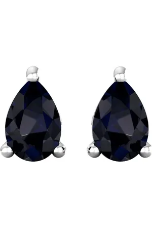 By Request 9ct White Gold 4 Claw Pear Cut Sapphire Stud Earrings
