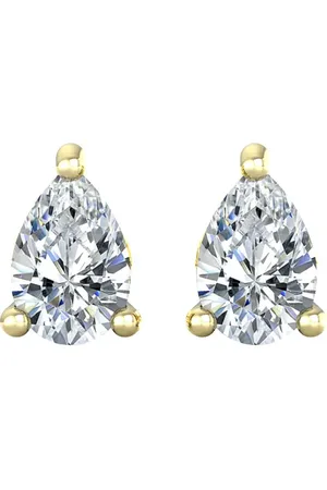 By Request 9ct Yellow Gold 4 Claw Pear Cut 0.80ct Diamond Stud Earrings