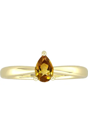 By Request 9ct Yellow Gold 4 Claw Pear Cut Citrine Ring - Ring Size A