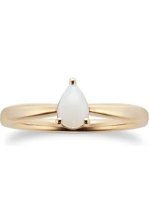By Request 9ct Yellow Gold 4 Claw Pear Cut Opal Ring - Ring Size B.5