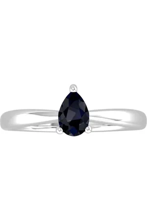 By Request 9ct White Gold 4 Claw Pear Cut Sapphire Ring - Ring Size A