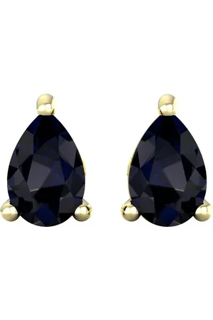 By Request 9ct Yellow Gold 4 Claw Pear Cut Sapphire Stud Earrings