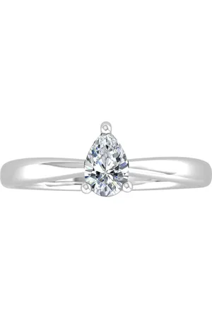 By Request 9ct White Gold 4 Claw Pear Cut 0.40ct Diamond Ring - Ring Size J