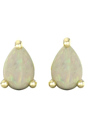 By Request 9ct Yellow Gold 4 Claw Pear Cut Opal Stud Earrings