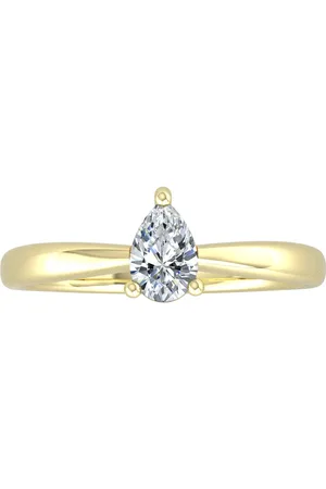 By Request 9ct Yellow Gold 4 Claw Pear Cut 0.40ct Diamond Ring - Ring Size P
