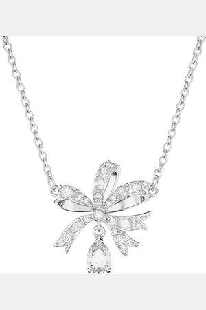 Swarovski Volta Rhodium Plated Cubic Zirconia Bow Pendant