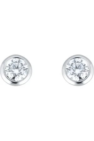 GOLDSMITHS 18ct White Gold 0.26ct Bezel Set Diamond Stud Earrings