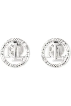 Ralph Lauren Sterling Silver Rope Logo Stud Earrings
