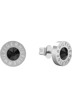 Tommy Hilfiger Stainless Steel Gents Black Stone Stud Earrings
