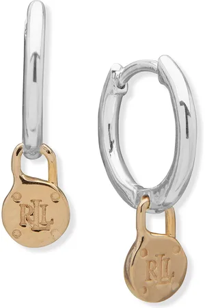 Ralph Lauren Sterling Silver Two Toned Drop Earrings