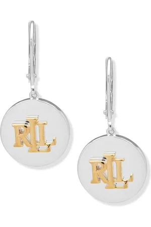 Ralph Lauren Sterling Silver Two Tone Drop Earrings