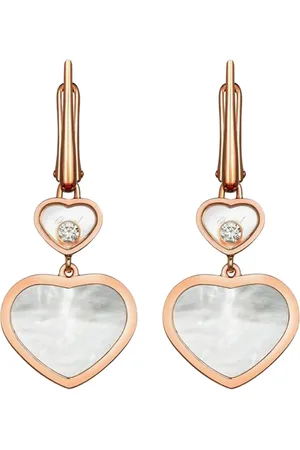 Chopard Happy Hearts Earrings, Ethical Rose Gold, Diamonds, Mother-of-Pearl