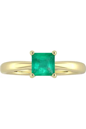 By Request 9ct Yellow Gold 4 Claw Square Emerald 5mm x 5mm Ring- Ring Size A