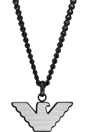 Emporio Armani Mens Essentials Stainless Steel Logo Necklace