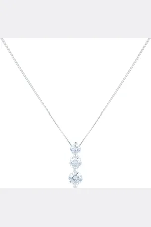 GOLDSMITHS 9ct White Gold 0.50cttw 3 Stone Pendant