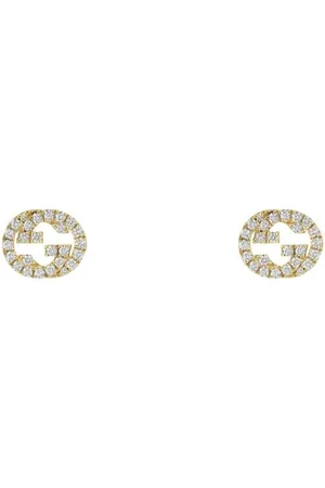 Gucci Interlocking 18ct Yellow Gold 0.38ct Diamond Stud Earrings