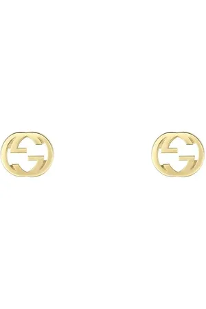 Gucci Interlocking G 18ct Yellow Gold Plain Stud Earrings