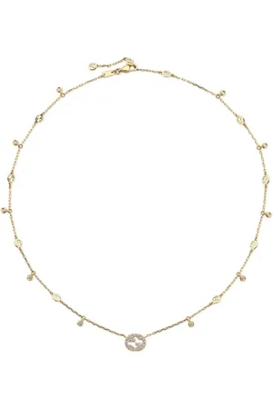 Gucci Interlocking 18ct Yellow Gold 0.27ct Diamond Necklace