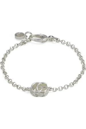 Gucci Sterling Silver GG Marmont Logo Bracelet - 17cm