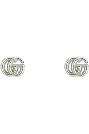 Gucci Sterling Silver GG Marmont Logo Earrings