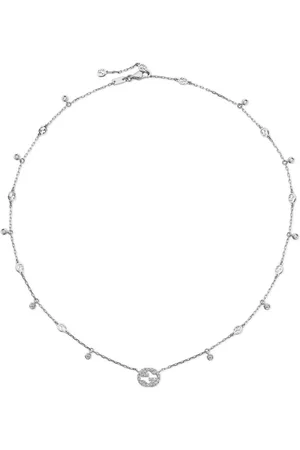 Gucci Interlocking 18ct White Gold 0.27ct Diamond Necklace