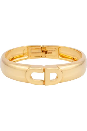 Susan Caplan Vintage Dior Yellow Gold Plated CD Bangle
