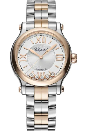 Chopard Happy Sport 33mm, Automatic, Ethical Rose Gold, Lucent Steel™, Diamonds