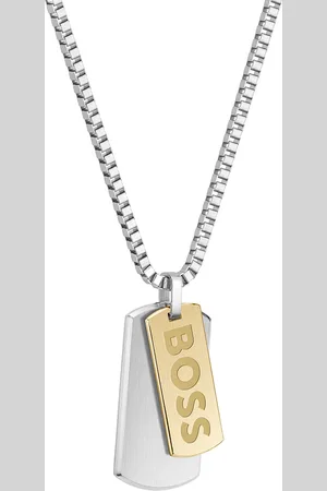 HUGO BOSS Gents Devon Box Chain Stainless Steel and Yellow Gold IP Necklace