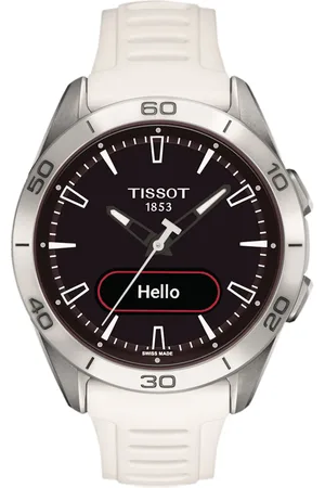 Tissot T-Touch Connect Sport 44mm Unisex Watch Black With White Silicone Strap
