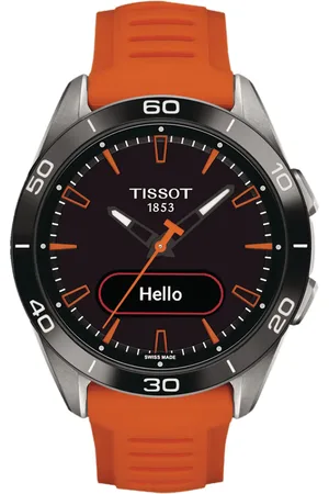 Tissot T-Touch Connect Sport 44mm Unisex Watch Black With Orange Silicone Strap
