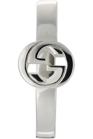 Gucci Interlocking Sterling Silver Hoop Earrings