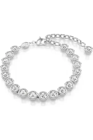 Swarovski Hyperbola Silver Coloured Crystal Tennis Bracelet - Size Medium