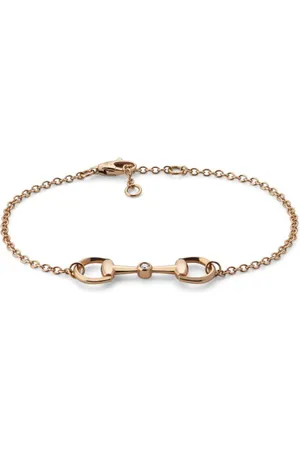 Gucci Horsebit 18ct Rose Gold 0.02ct Diamond Bracelet - Size 18