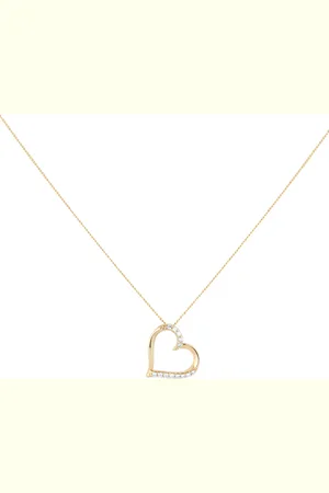 GOLDSMITHS 9ct Yellow Gold 0.10ct Diamond Heart Pendant