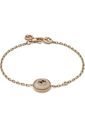 Gucci Interlocking 18ct Rose Gold Diamond & Mother Of Pearl Bracelet