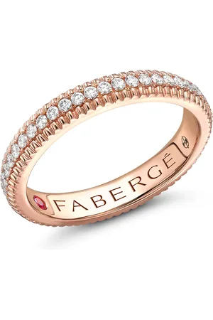 Faberge Colours of Love 18ct Rose Gold 0.43ct Diamond Fluted Eternity Ring - Ring Size P