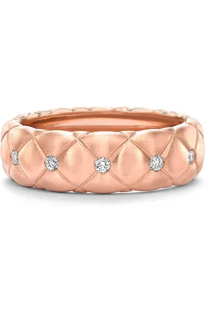 Faberge Treillage Brushed 18ct Rose Gold & 0.18ct Diamond Ring - Ring Size L.5