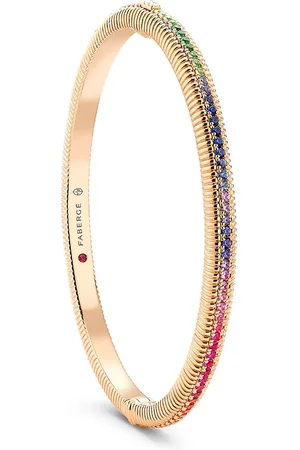 Faberge Colours of Love 18ct Rose Gold Rainbow Fluted Bracelet