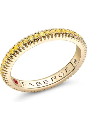 Faberge Colours of Love 18ct Yellow Gold Yellow Sapphire Fluted Eternity Ring - Ring Size O