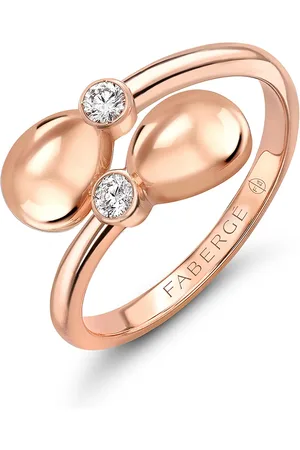 Faberge Essence 18ct Rose Gold Crossover Ring - Ring Size M.5