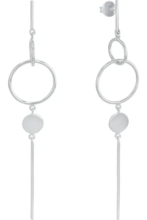 Amor Silver Circular Drop Earrings