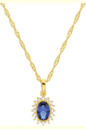 Amor 9ct Yellow Gold Cubic Zirconia Pendant Necklace