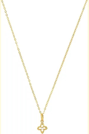 Amor 14ct Yellow Gold Cubic Zirconia Flower Pendant Necklace