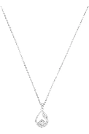 Amor Silver Cubic Zirconia Pear Cut Pendant Necklace